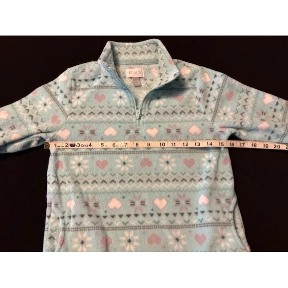 Childrens Place girls fleece pullover, 1/4 zip size 7/8, EUC
